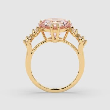 Pink Pear Morganite Ring