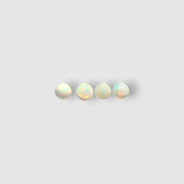 Certified Natural White Cabochon Opal Set