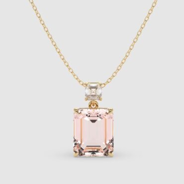 Morganite Pink Rectangle Pendant