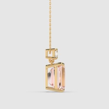 Morganite Pink Rectangle Pendant